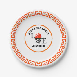 Basketbalspeler Meisje, Basketbal Meisje Verjaarda Papieren Bordje