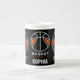 Basketbalspeler Meisje, Basketbal Meisje Verjaarda Porselein Kop