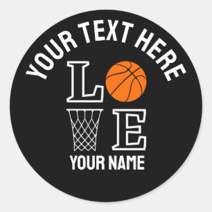Basketbalspeler Meisje, Basketbal Meisje Verjaarda Ronde Sticker