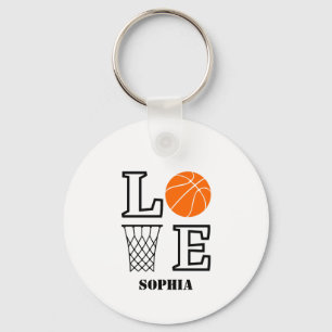 Basketbalspeler Meisje, Basketbal Meisje Verjaarda Sleutelhanger