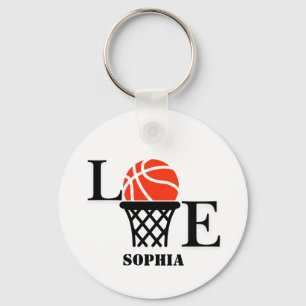 Basketbalspeler Meisje, Basketbal Meisje Verjaarda Sleutelhanger