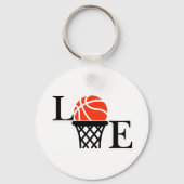 Basketbalspeler Meisje, Basketbal Meisje Verjaarda Sleutelhanger (Achterkant)