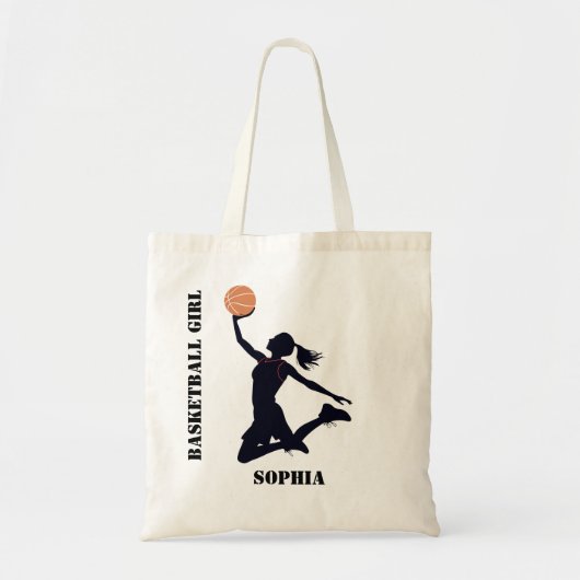 Basketbalspeler Meisje, Basketbal Meisje Verjaarda Tote Bag (Voorkant)