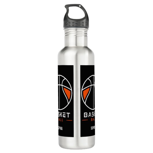 Basketbalspeler Meisje, Basketbal Meisje Verjaarda Waterfles (Achterkant)