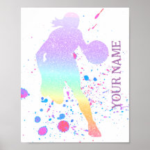 Basketbalspeler Meisje Coach Gradiënt Team Court