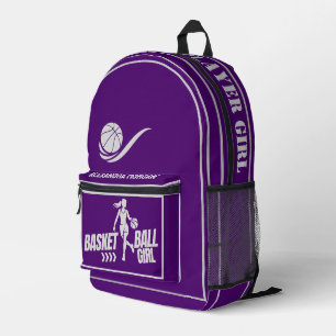 Basketbalspeler Meisje, Team, Verjaardagscadeau Bedrukte Rugzak