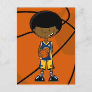 Basketbalspeler met Afro-Briefkaart Briefkaart
