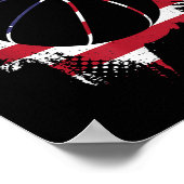 Basketbalspeler met Amerikaanse vlag Poster (Hoek)