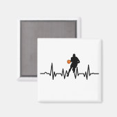 basketbalspeler met hartslag magneet (Voorkant / Achterkant)