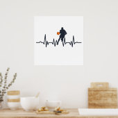 basketbalspeler met hartslag poster (Keuken)