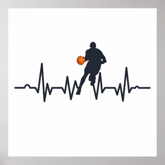basketbalspeler met hartslag poster (Voorkant)