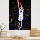 Basketbalspeler met Jouw naam en nummer Poster (Keuken)