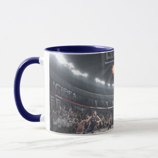 Basketbalspeler met op vuur Slam Dunk #3 Mok (Links)