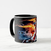 Basketbalspeler met op vuur Slam Dunk #4 Mok (Voorkant links)