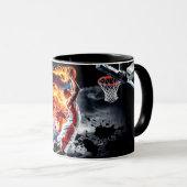 Basketbalspeler met op vuur Slam Dunk #4 Mok (Voorkant rechts)