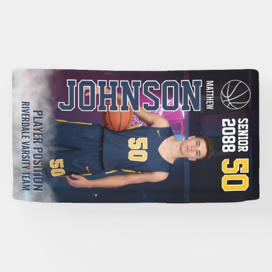 Basketbalspeler Middelbare School Seniorenavond Sp Spandoek (Horizontaal)