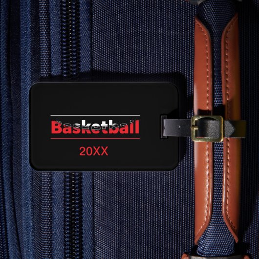 Basketbalspeler - Minimale geometrische boog Bagagelabel (Voorkant Insitu 4)