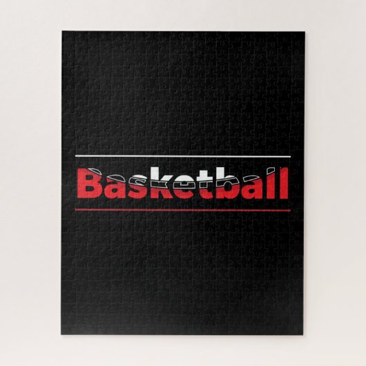 Basketbalspeler - Minimale geometrische boog Legpuzzel (Verticaal)