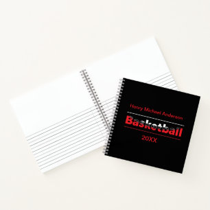 Basketbalspeler - Minimale geometrische boog Notitieboek