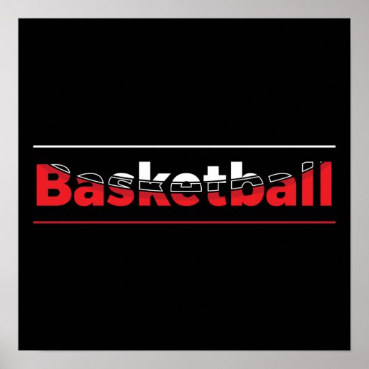 Basketbalspeler - Minimale geometrische boog Poster (Voorkant)