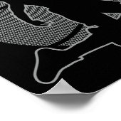 Basketbalspeler (monochroom) poster (Hoek)