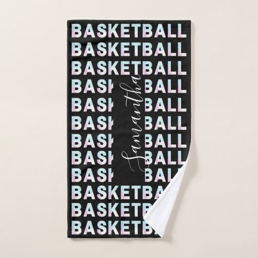 Basketbalspeler Naam Gepersonaliseerde Holograaf N Handdoek (Handdoek)