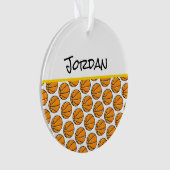 Basketbalspeler Naam Sporthoepels Ballen Leuk Ornament (voorkant)