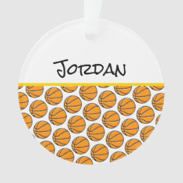 Basketbalspeler Naam Sporthoepels Ballen Leuk Ornament