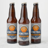 Basketbalspeler NAAM TOEVOEGEN Varsity School Team Bier Etiket (Flessen)