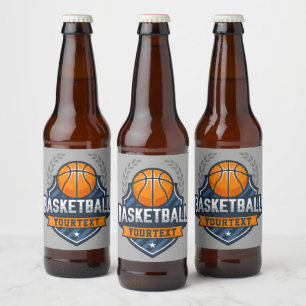 Basketbalspeler NAAM TOEVOEGEN Varsity School Team Bier Etiket