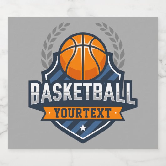 Basketbalspeler NAAM TOEVOEGEN Varsity School Team Bier Etiket (Enkel label)