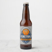 Basketbalspeler NAAM TOEVOEGEN Varsity School Team Bier Etiket (Voorkant)