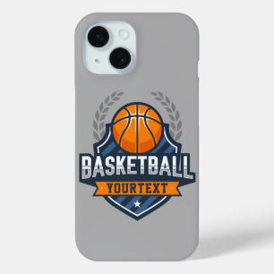 Basketbalspeler NAAM TOEVOEGEN Varsity School Team iPhone 15 Case