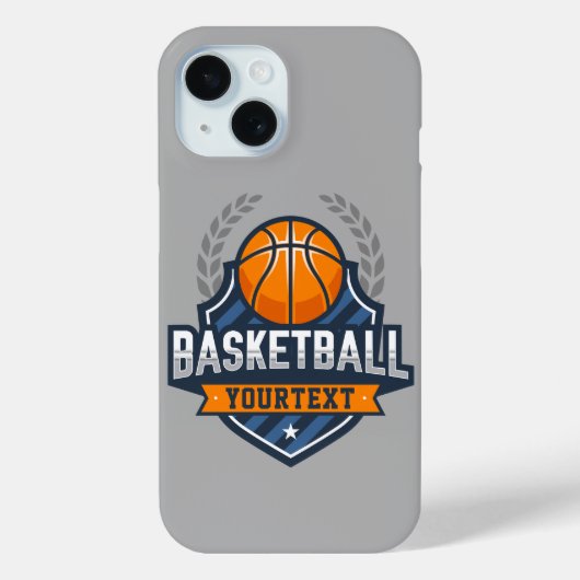 Basketbalspeler NAAM TOEVOEGEN Varsity School Team Case-Mate iPhone Case (Achterkant)