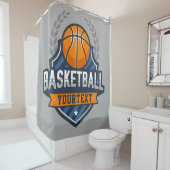 Basketbalspeler NAAM TOEVOEGEN Varsity School Team Douchegordijn (In situ)