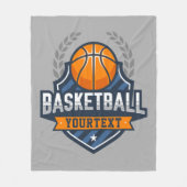 Basketbalspeler NAAM TOEVOEGEN Varsity School Team Fleece Deken (Voorkant)