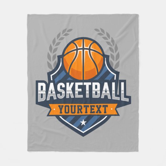 Basketbalspeler NAAM TOEVOEGEN Varsity School Team Fleece Deken (Voorkant)