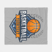 Basketbalspeler NAAM TOEVOEGEN Varsity School Team Fleece Deken (Voorkant (Horizontaal))