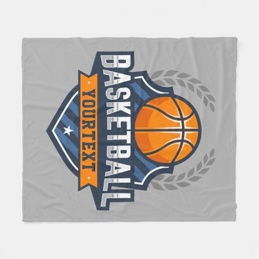 Basketbalspeler NAAM TOEVOEGEN Varsity School Team Fleece Deken (Voorkant (Horizontaal))
