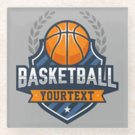 Basketbalspeler NAAM TOEVOEGEN Varsity School Team Glazen Onderzetter