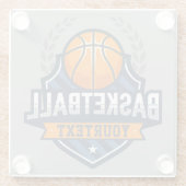 Basketbalspeler NAAM TOEVOEGEN Varsity School Team Glazen Onderzetter (Achterkant)