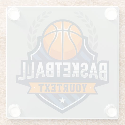 Basketbalspeler NAAM TOEVOEGEN Varsity School Team Glazen Onderzetter (Achterkant)