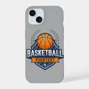 Basketbalspeler NAAM TOEVOEGEN Varsity School Team iPhone 15 Case