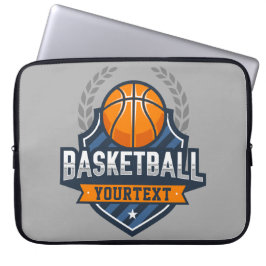 Basketbalspeler NAAM TOEVOEGEN Varsity School Team Laptop Sleeve