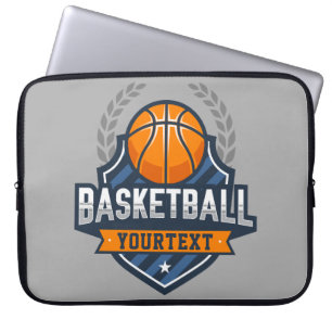 Basketbalspeler NAAM TOEVOEGEN Varsity School Team Laptop Sleeve