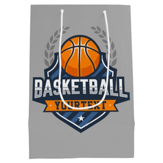 Basketbalspeler NAAM TOEVOEGEN Varsity School Team Medium Cadeauzakje (Achterkant)