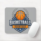 Basketbalspeler NAAM TOEVOEGEN Varsity School Team Muismat (Met muis)