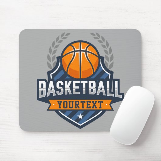 Basketbalspeler NAAM TOEVOEGEN Varsity School Team Muismat (Met muis)