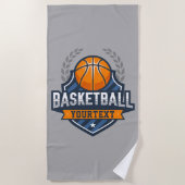 Basketbalspeler NAAM TOEVOEGEN Varsity School Team Strandlaken (Voorkant)