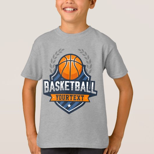 Basketbalspeler NAAM TOEVOEGEN Varsity School Team T-shirt (Voorkant)